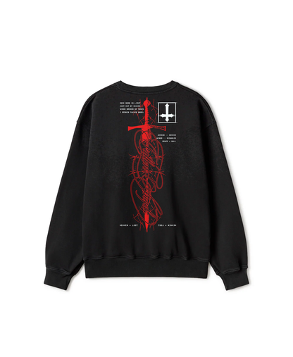 Arch Fallen Sword Crewneck Red/Black