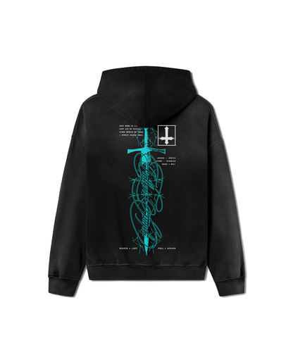 Arch Fallen Sword Hoodie Teal/black